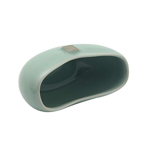 BangQiao Ceramic Business Name Card Holder Display Stand for Desk, Home and Office, Light Cyan Color