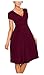 Women's Elegant V-Neck Ruched Waist Casual Maternity Cocktail Dress Purple,Medium