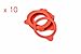 Weck 100mm Rubber Seals / Rings (Set of 10). Fits WECK Models 739 740 741 742 743 744 745 748. Red