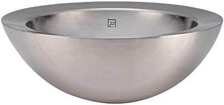 DECOLAV 1228-B Simin Stainless Steel Round Above-Counter Vessel Sink with Overflow, Brushed