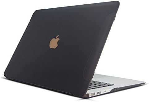 FaNepo - Hard Case for MacBook Air 13 Inch, Translucent Rubberized Skin Coated Cover for Mac Book Air 13.3" Laptop Shell (Model: A1369/A1466) Black
