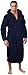 Hooded Terry Bathrobe Made in Turkey,Navy-XXL