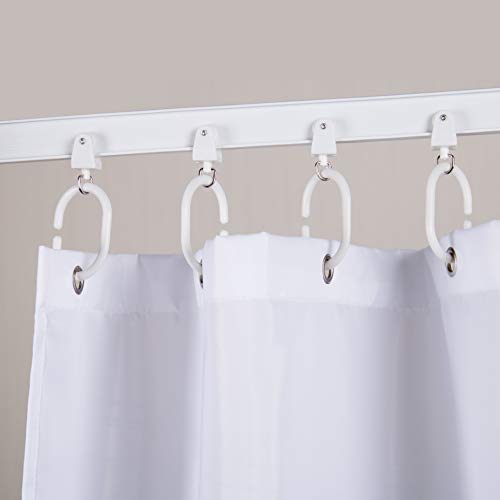 VRSS Flexible Bendable Straight Curved Curtain Track for L Shape U Shape Bay Windows Shower Curtains Room Divider DIY Mounting Accessories Include (Shower Curtain(94" W x 72" H))