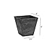 Root & Vessel 35088 Ella Square Planter, 8-Inch, Black