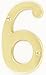 ZW Hardware A200 4 Inch Brass Bright Brass House Number 6