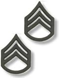 US Army Staff Sergeant Black Collar Device Rank Insignia Pair