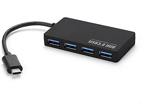 USB C Hub, USB C Hub, ALLFU USB C Adapter 4-Port USB-C to USB 3.0 Ultra Slim HUB for MacBook Pro USB Flash Drives and Other Devices -Black