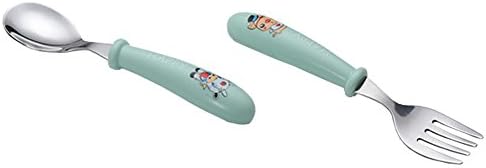 Baby On-The-Go Fork &amp; Spoon Set with Carrying Case Animal Green