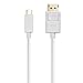 Cable Matters USB C to DisplayPort 1.4 Cable - 6ft, Support 8K@60Hz / 4K@240Hz, Thunderbolt 4 to DisplayPort Cable, Display Port to USB C, White - Not for Portable USBC Monitor