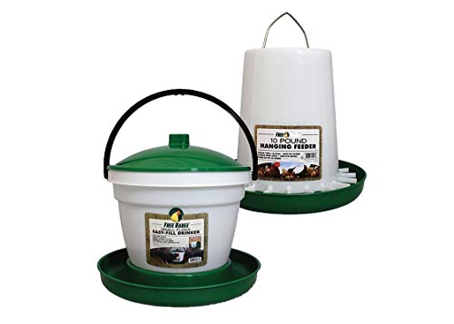 Manna Pro Chicken Waterer Feeder Combo (10lb Feeder, 3.5 Gal Top Fill Water Dish)