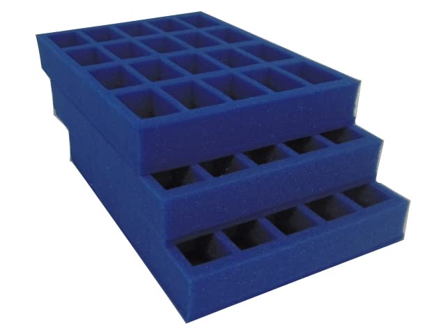KR Replacement Tray Set for Gamesworkshop SKIRMISH plastic figure case. Carry 60 troops on 32mm bases. Ideal for 6 squads of 10 troops 50mm tall (60 figures total). Perfect for Games Workshop figures