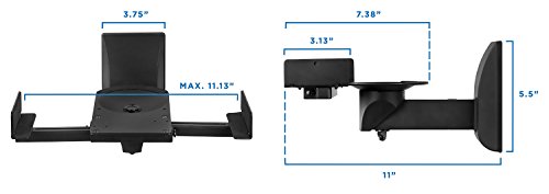 Mount-It-Speaker-Wall-Mounts-Pair-of-Universal-Side-Clamping-Bookshelf-Speaker-Mounting-Brackets-Large-or-Small-Speakers-2-Mounts-55-Lbs-Capacity-Black-MI-SB37