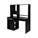 South Shore Narrow Home Office Computer Desk with Hutch, Pure Black