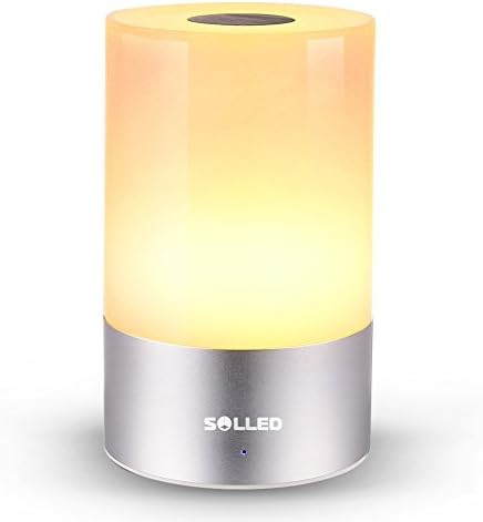 SOLLED Rechargeable Table Lamp wtih Touch Sensor, LED RGB Bedside Lamp Dimmable Atmosphere Lamp Color Changing Night Light