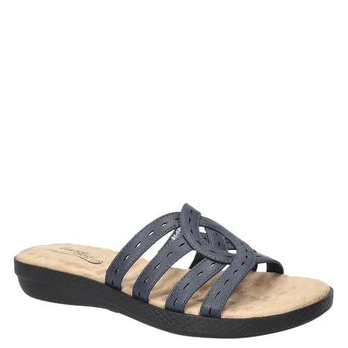 Easy Street Women’s Cammie Slide Sandal, Navy, 9.5 X-Wide
