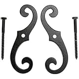 Pair Shutter Dog Black Aluminum Scroll 6 1/2 H | Renovator Supply