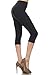 Leggings Depot Women's Popular Best Capri Cropped Butterknit Soft Printed Brush High Waist Quality Leggings Batch3 (Regular (Size 0-12), Black)