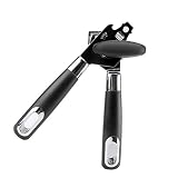 Can Opener, Can Opener Manual,[2019UPGRADED]FGXJKGH,Multi-function Can Opener,Stainless Steel Sharp Blade Built in Bottle Opener,Can Openers For Seniors With Arthritis (BLACK-002)