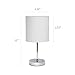Simple Designs LT2007-WHT-2PK Chrome Mini Basic Table Lamp with Fabric Shade 2 Pack Set, White