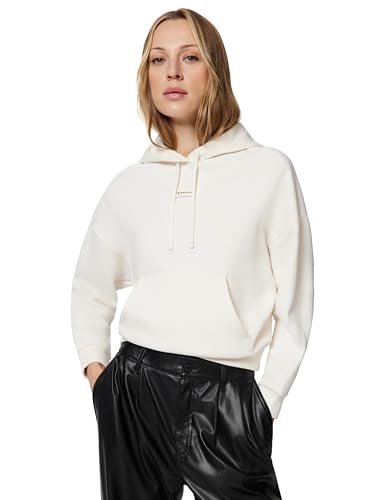 Armani Exchange Women's Cross Gender, Cuffed Sleeve Small Front Logo Relaxed Fit, Felpa, Bianco, S, ISO, S