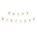 LOVELY BITON(TM) Happy Birthday Wall Banner, Chic White and Gold Party Decorations, Versatile, Beautiful, Swallowtail Bunting Flag garland Surprise Ideas.