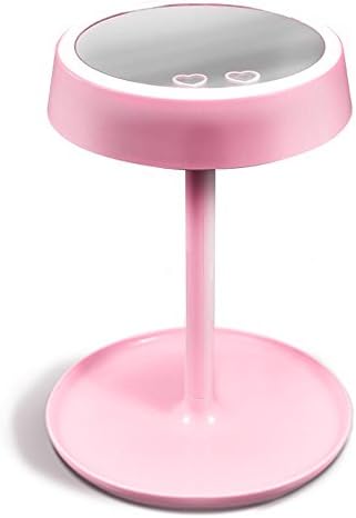 CoolDigital Makeup Mirror with Rechargeable LED Light Touch Switch 2 in 1 Rotating Adjustable Brightness Adjustable Lamp