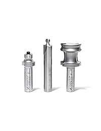 Amana Herramienta 54314 3-Piece Tambour con punta de carburo de puerta puerta de cochera Appliance 1 2 inch SHK Router Bit Set