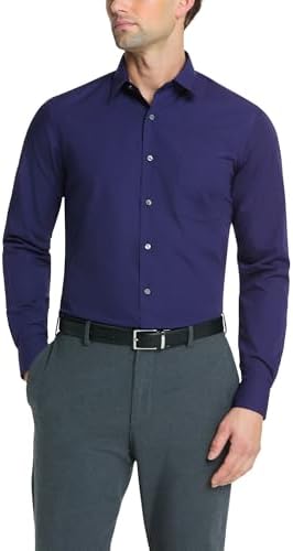 van heusen men's athletic fit poplin dress shirt Van Heusen Men's Dress Shirt Fitted Poplin Solid
