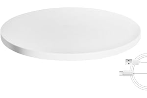 Fotoconic White Electric Motorized Rotating Turntable Display Stand, 24 Inch / 60cm Diameter, 180 Lb Centric Loading for Shop Display