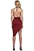 Zeagoo Women's Summer V Neck Backless High Slit Bandage Party Dress, Wine Red, Small