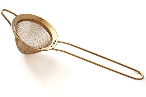 Tea and Cocktail Strainer - Premium 304 Stainless Steel (18/8), 2.75" Conical Fine Mesh Strainer - Tea and Bar Strainer, by Proto Future (Gold) - Thumbnail 4