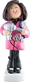 Brunette Hairdresser Christmas Ornament