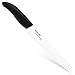 Kyocera Advanced Ceramic Revolution Series 7-inch Serrated Slicing Bread Knife, Black Handle, White Blade
