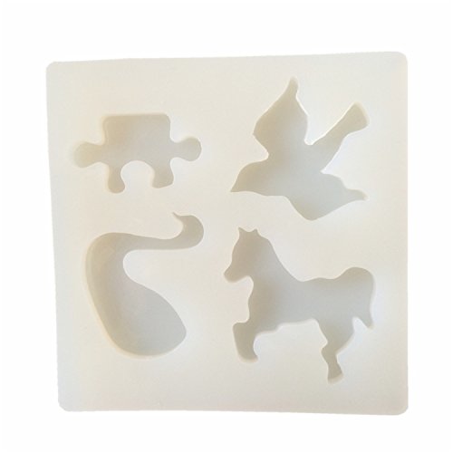 Horse,Pigeon,Swan Pendant Clay Silicone Mold, Crafting, Resin Epoxy, Jewelry Earrings Making, DIY Mobile Phone Decoration Tools,Semi-Transparent - Thumbnail 2