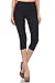 Leggings Depot Women's Premium Quality Ultra Soft Printed Capri Cropped Fashion Leggings (Black)