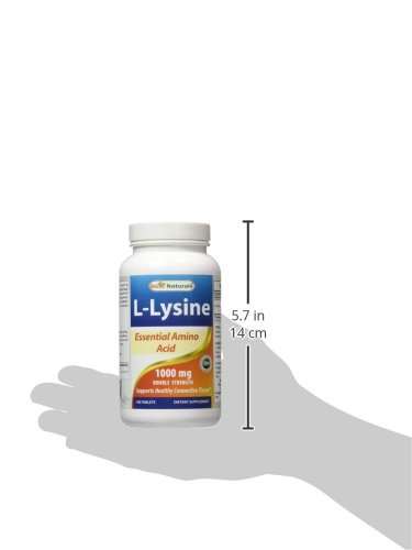 Best Naturals L-Lysine 1000mg 180 Tablets - Double Strength Lysine for stronger immune health & cold sores