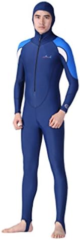 Men One Piece Rush Guard Diving Suit Dive Skin with Hat (M)