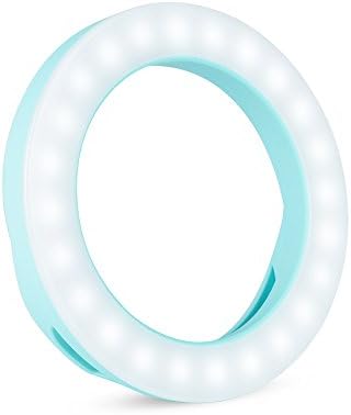 Amobios - Blue Selfie LED Ring Light Portrait Shooting 3 Level Brightness Adjusting 50% Higher Brightness for Smartphone iPhone 6 6s 7 Plus Samsung Glaxay S6 S7 Edge Note 5