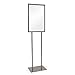 Econoco Bulletin Sign Holder, 14 x 22 Inch Metal Poster Frame with Flat Base, Commercial Floor Display Stand, Chrome Finish