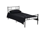 Black Metal Platform Bed Frame Twin Size, Headboards and Footboard with 6 Legs - Need Mattress only, No Box Spring