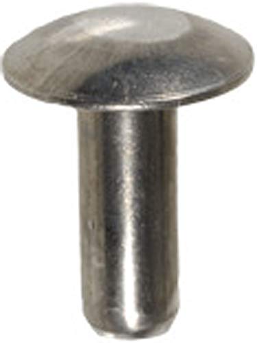 (100) 3/16 Brazier Head Solid Aluminum Rivet 1/2 Length - Thumbnail 2
