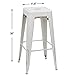 Furmax 30 Inch Metal Bar Stools - High Backless Stackable Kitchen Stools Set of 4 (Distressed White)
