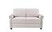 Classic Living Room Linen Loveseat with Nailhead Trim and Storage Space (Beige)