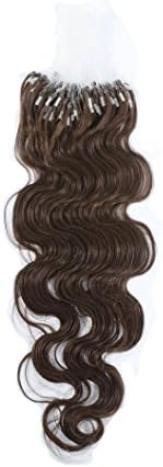 18" Remy Loops Micro Rings Beads Tipped Body Wave Human Hair Extensions 0.5 g/s 100 Strands (4#)