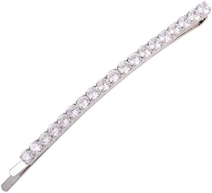 OBONNIE Beautiful Rhinestone Crystal Bobby Pin Hairpin Hair Barrette Clip For Women (Silver)