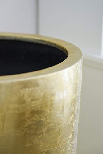 Vivanno Pflanzkübel Pflanzgefäß Blumenkübel Fiberglas City Gold Hochglanz - 100x47 – Bild 6