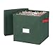 Richard's Homewares - 64 Compartment Cube Ornament Organizer - Holiday Green with Red Handles