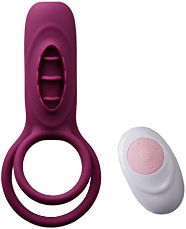CoralStore Remote Control Vîbrâtiňg P`ênís R-îng with Tongue Male C~ō'ck R-îng & Clitoral G-Spót Víbrátórs Clitoris Stímúlátórs Powerful Adùlt Six Tóyss