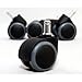 Lumistick Premium Office Chair Wheels Set of 5 | Heavy Duty & Safe for All Floors Including Hardwood & Tile Without Mat | Universal Fit Standard Stem Rollerblade Style Wheels (Black)