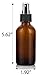 4 oz Amber Glass Boston Round Fine Mist Spray Bottle (4 Pack) + Funnel for Essential Oils, Aromatherapy, Food Grade, bpa Free